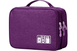 RAPECOTT Elektronische Tasche, Kabel organizer tasche, Elektronik organizer, kabel tasche, kabel reise organizer,sd usb tasche, universal travel Kabel elektronik Zubehör,Organizer Case für Handy (3layer,lila)