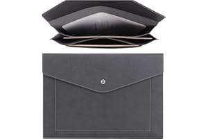 Wason Expansión A4 Documento Archivo PU Cuero Sobre Estuche Titular-Bolsillos de Tamaño Grande para Facturas de Papel Papelería Tablet y PC, Trabajo Estudio Viajes (Gris)