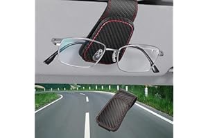 GOSLYLY Brillenhalter für Auto Sonnenblende, Sonnenbrillenhalterung Auto, Kunstleder Sonnenbrillen Halterung für Auto Visier Zubehör (Schwarz A)