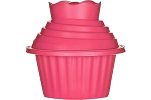 Premier Housewares 0104501 Moule à Petit Gâteau Géant de 3 Pièces en Silicone Fuchsia