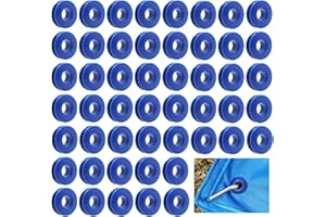 EuAcesry 50 Pezzi Occhielli Plastica, Occhielli per Teloni, Occhielli per Tende Autoperforante, Occhielli in Plastica Multiuso per Tende da Piscina Teloni Tende Telo Telone - 27 x 27 x 11 Mm - Blu