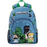 Minecraft Steve Creeper Alex unisex children's backpack light blue | School backpack with zip, padded straps and front pocket