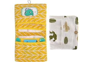 COLEXY Organizzatore 2-in-1 per Borsa del Cambio e Beauty Case - Borsa Piccola per Pannolini, Crema, Salviette e Neonati - Mamme Sempre in Movimento (Cactus)