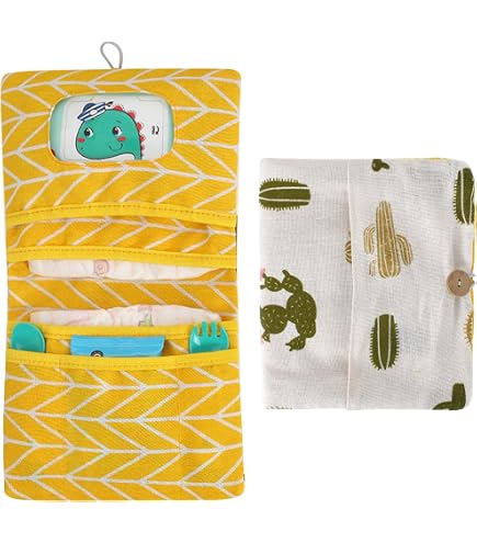 Druuzyl Porta Pannolini E Salviette Da Borsa 2 In 1 Borsa Pannolini Per Bambini Pieghevole Piccola Borsa Per Pannolini Organizer Porta Pannolini Per Neonati Per Mamma In Viaggio (Tema Di Balena - 14