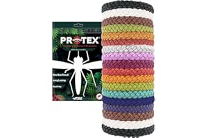 PR-0-TEX PR0TEX 18 Pack Mosquito Repellent Bracelet, Adjustable Leather Deet-Free Wrist Bands, Powerful Effective Protection, Insect Repellent Bracelets for Adults & Kids, Resealable Pack.