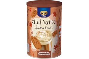 KRÜGER chai latte Golden Pecan, 250g Dose, Instant-Pulver aromatisiert mit Pekannuss-Geschmack, Winter Edition