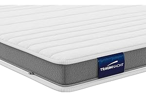 ‎TRAUMNACHT Traumnacht Gelschaum-Topper mit Klimaband und Gel-Aktiv-Kaltschaum, 180 x 200 cm, weiß, Öko-Tex zertifiziert, produziert nach deutschem Qualitätsstandard