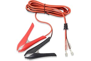 GELRHONR Clip Alligatore Batteria Auto con terminale di Blocco a crimpare, Cavo di prolunga del Cavo del Cavo della Batteria del Morsetto dell'alligatore 24V 12V, 18 AWG 10A -1.8m