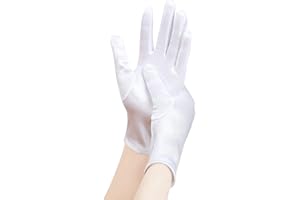 EORUBE 1920s Gloves for Women Wrist Length Short Satin Gloves Party Costume Gloves