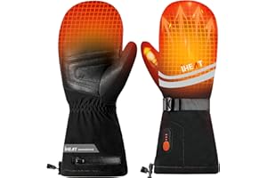IHEAT Heated Ski Gloves,Heated Mittens Gloves for Men Women with 7.4V 3000mAh Rechargeable Battery,3 Adjustable Heating Levels,Touchscreen Waterproof Winter Washable Hand Warmers for Skiing Hiking