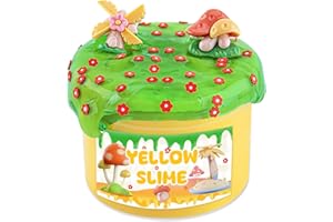 LAWOHO Clear Slime Kit - 200ml Slime Jaune, 50ml Clear Slime et 3 Slime Add-Ins, Fluffy Slime Party pour Les Enfants, Anniversaire Halloween Noël pâques Cadeaux Slime pour Les Filles et Les garçons
