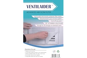 VENTILAIDER Vent Filter Set 20" x 84" Electrostatic Media + 126" of Tape