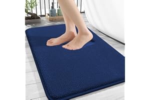 Homaxy Dywanik łazienkowy z pianki memory, miękki, antypoślizgowy, nadaje się do prania, gruby, chłonny, dywanik prysznicowy do łazienki, 40 x 60 cm, granatowy
