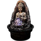 Fontana Peace – Fontana interna Buddha Zen rilassante con luce LED – Decorazione per la casa Zen – Regalo piccolo prezzo, fon