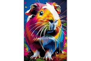 EOBROMD 5D Guinea Pig Diamond Painting Kits for Adults, Full Round Drill Animal Diamond Art Kits, Crystal Art Kits for Home Wall Decor Gifts 30x40cm