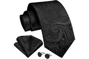 Enlision Herren Krawatte Paisley Krawatte für Männer Hochzeit Krawatten & Einstecktuch Manschettenknöpfe Set Formelle Business