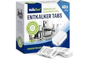 WOLDOCLEAN Descaling tablets for bean to cup coffee machines - 40 tabs compatible with Tassimo, Delonghi, Nespresso, Lavazza