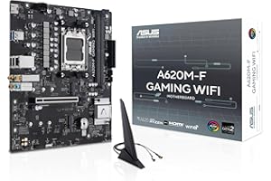 ASUS A620M-F GAMING WIFI, Scheda madre AMD mATX, DDR5, 2x M.2 PCIe 4.0, HDMI, 2.5Gb Ethernet, USB 3.2 Gen 1 Type-A, SafeSlot Core+, Q-DIMM, Q-LED Core, Q-Slot, ASUS 5X PROTECTION III, Armoury Crate