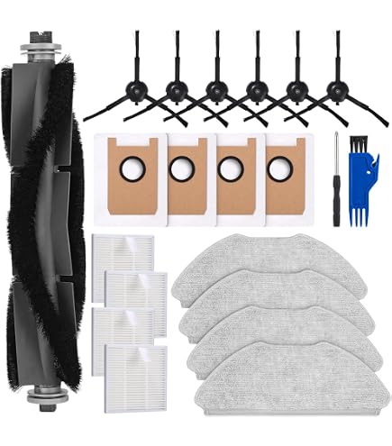 Set di accessori per robot aspirapolvere Airrobo P20, lavabili e riutilizzabili, 10 pezzi di ricambio contiene 4 filtri, 4 spazzole laterali, 1 spazzola principale, 1 spazzola