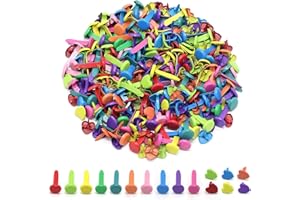 AMANDELIZABE 300 pezzi fermacravatte parigine multicolore, fermacampioni piccoli, fermacampioni scrapbooking, Include cerchi e cuori, per compiti in classe, forniture per l'ufficio, progetti artistici