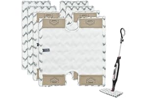 DLAIMI 4 Packs Steam Mop Pads Compatible with Shark S6003UK Klik n' Flip S6001 S6003 Steam Cleaner, Steam Pocket Mop with Scrub Strips Microfiber Pad for S6001Uk S3973 S3973D S5002