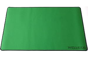 docsmagic.de Premium Playmat Green - 60 x 34 cm Stitched 3mm - Tapis de Jeu Vert