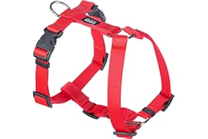 Chaba Guard Harnais pour Petit Chien, Anti Traction, Réglable en 5 Points, Empêchant la Traction et l'étouffement, Confortable et léger, Harnais de Poitrine Classique, Harnet Chien, Taille S, Rouge