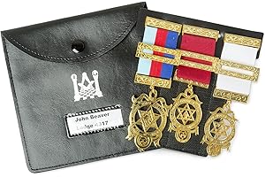 THE MASONIC COLLECTION - Regalia Pocket and Wallet Jewel Holder Leather Set - Store Jewels Comfortably - Personalization Available - Freemason Gifts for Men