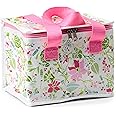 Puckator Cool Lunch Bag Julie Dodsworth Pink Botanical Design Made From Rec' Plastic Bottles - Insulated Lunch Bag for Women Men Children - Lunch Box Bag For Work & School - Beach Picnic Accessories
