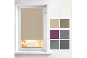 Estika Tende a rullo per interni senza forare - 50 x 120 cm - Tende Oscuranti Avvolgibili - montabile senza fori, privacy temporanea, protezione sole