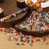 DAHI Gemstone Beads for Stringing 430pcs 7 Chakra Healing Stones Set with Irregular Holes Punched for Bracelet Jewelry Making