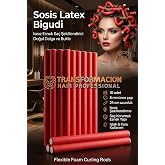 Transformacion 10'lu Sosis Bigudi Seti 8mm | İnce Sıkı Bukle ve L&uuml;le i&ccedil;in Isısız Esnek Sa&ccedil; Şekillendirici | Afro Dalga Bigudi