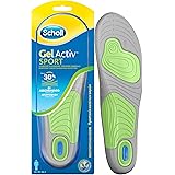 Scholl Solette Gel Activ Sport, Solette Sportive per Scarpe da Uomo con Tecnologia Antiodore e Azione Ammortizzante, Taglia 4