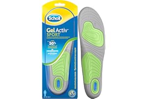 Scholl GelActiv Sport, Plantillas de Hombre en Gel para Deportivas, Running y Todo Tipo de Deportes, Comodidad Superior, Pack