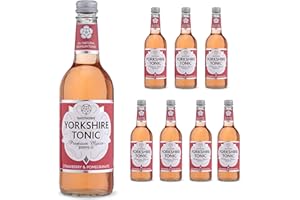 Strawberry & Pomegranate Tonic Water for Gin - Tonic Water w/Sugar, Carbonated Water, Vitamin C - Mixers for Drinks, Vodka, Cocktails, & Mocktails - Raisthorpe Manor, 500ml, 8-Pk