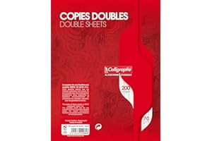 Clairefontaine 2080C - Packung Kanzleibogen Calligraphe 17x22 cm, 100 Blatt, nicht perforiert, französische Lineatur, 70g, Weiß, 1 Pack