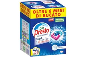 Bio Presto Power Caps Classico, Detersivo Lavatrice Predosato in Capsule, Confezione da 108 Lavaggi