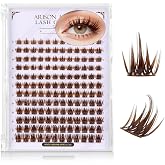 Arison Lashes Brown Lash Clusters Manga Brown Eyelash Clusters Eyelash Clusters Cosplay DIY (Brown Fluff-D-9-16Mix)