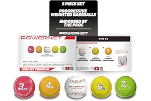 PowerNet German Marquez Gewichtetes Baseball-Bundle | Schwere Trainingsbälle zum Pitching und Werfen | Bauen Sie Kraft auf und schaffen Sie eine bessere Armbewegung | Werfen Sie härter mit mehr Genauigkeit