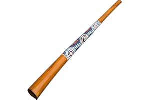 AUSTRALIAN TREASURES DIDGERIDOO NATURAL PAINT: Didgeridoo teak con dotpaintings