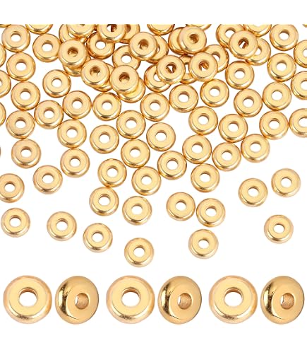PH PandaHall 300pcs Perles Plaqué Or 14K 3mm - Petites Perles Rondes Lisses Pour Bijoux