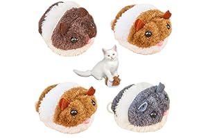 Carykon 4PCS Vibrating Drawstring Mouse Cat Catching Mouse Toy Funny Cat Mouse Plush Cat Toy Jumping Mouse