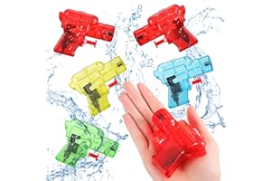 SINMOE 6 Stück Wasserpistolen Kleine Wasserspritzpistolen Spielzeug Spritzpistolen für Sommer Draußen Strand Schwimmen Schwimmbad, Zufällige Farben (Klassischer Stil)