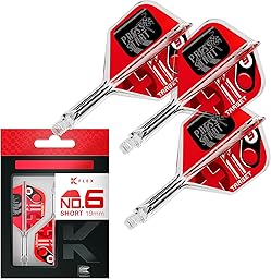 Target Darts K-Flex Game Over/Press Start/You Win Freccette Alette e Aste, No.6 | Confezione da 3 Kflex Integrato Volo e Albero Sistema, Tutto in Uno Stampato Stelo – Corto/Intermedio/Medio
