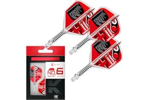 Target Darts K-Flex Game Over/Press Start/You Win Freccette Alette e Aste, No.6 | Confezione da 3 Kflex Integrato Volo e Albero Sistema, Tutto in Uno Stampato Stelo – Corto/Intermedio/Medio
