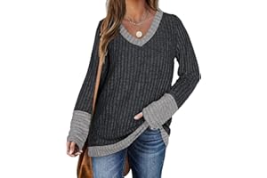 DUOEASE Felpa Donna Maniche Lunghe Casual A Manica con Scollo a V Leggeri l'inverno