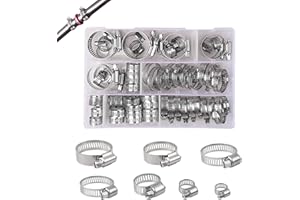 YEYIT 60 Pezzi Fascette Stringitubo, Fascette Stringitubo Regolabile 6-38mm,Fascette Metalliche 7 Dimensioni per Tubo d'acqua, Tubo Automobilistico