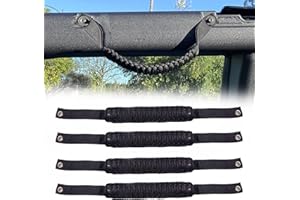 BESTAOO Roll Bar Grab Handles Paracord Grip Handle for Ford Bronco Accessories 2021 2022 2 Door 4 Door, 4 Pack (Black)
