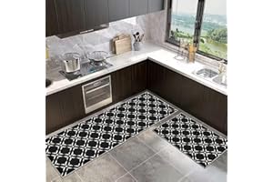 SHUAIG Anti-Rutsch-Küchenmatte Set,waschbar Küchenteppiche 2 Stück,Küchenmatten Mit Schiebeaufkleber für Küche, Foyer.(Style O, 40x60+40x120cm)