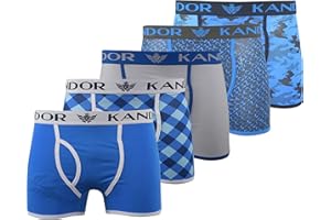 Kandor mens boxers – boxer shorts for men multipack of 5 comfortable stretch cotton men’s underwear trunks, colourful & black underpants, multi pack man briefs
